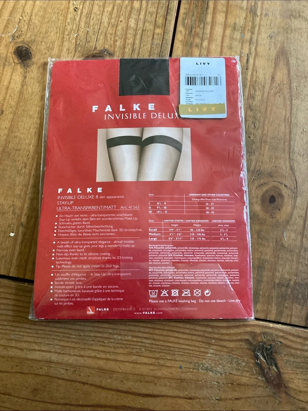 Falke Sheer Stay-Up Stockings - Black